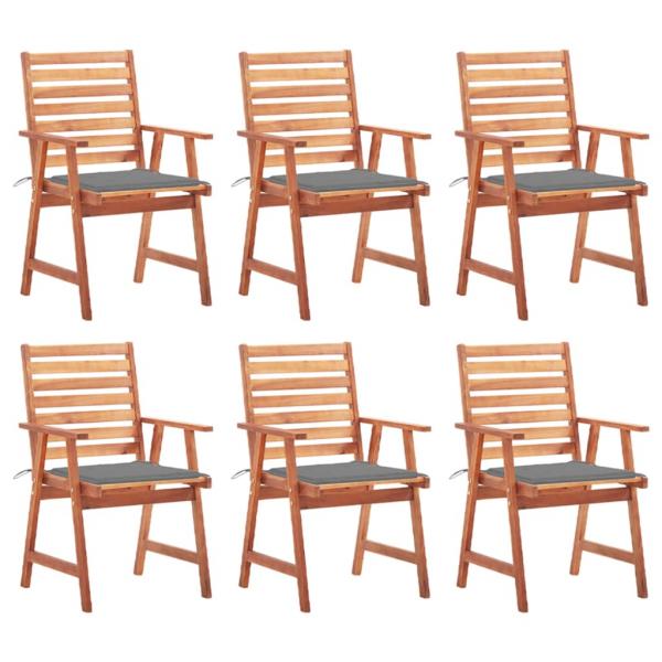 ARDEBO.de - Garten-Essstühle 6 Stk. mit Kissen Massivholz Akazie