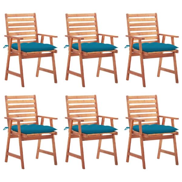ARDEBO.de - Garten-Essstühle 6 Stk. mit Kissen Massivholz Akazie 