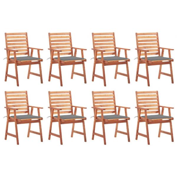 ARDEBO.de - Garten-Essstühle 8 Stk. mit Kissen Massivholz Akazie 