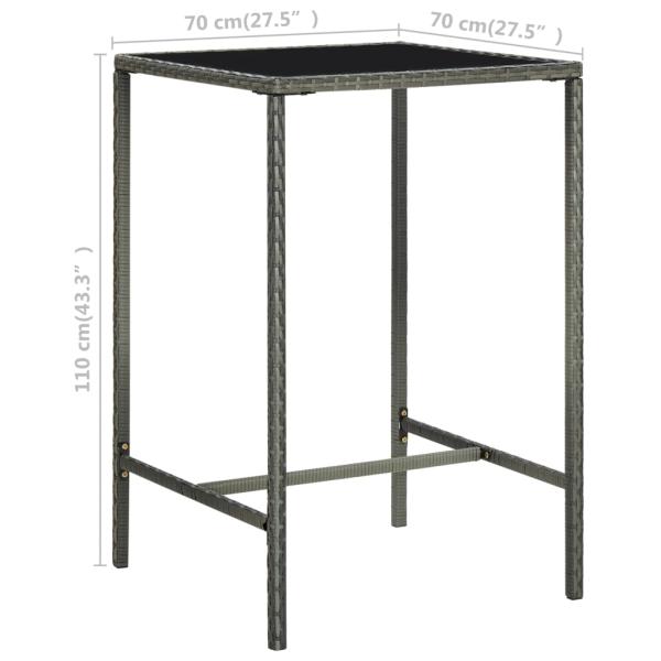 5-tlg. Gartenbar-Set Poly Rattan Grau