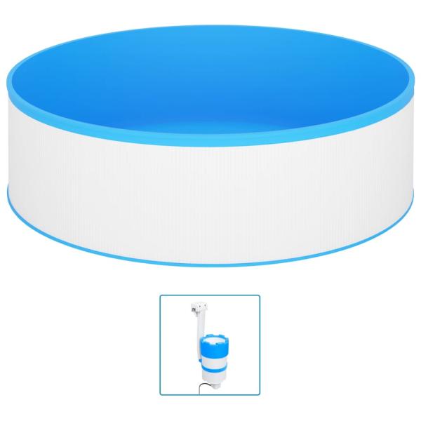 Planschbecken mit Einhängeskimmer und Pumpe 350x90 cm Weiß