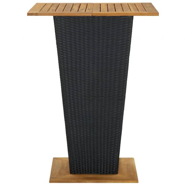 5-tlg. Gartenbar-Set mit Kissen Poly Rattan Schwarz