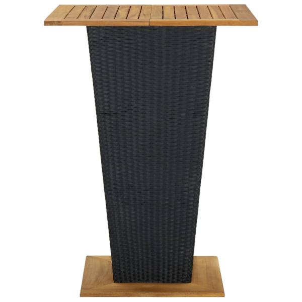 5-tlg. Gartenbar-Set mit Kissen Poly Rattan Schwarz