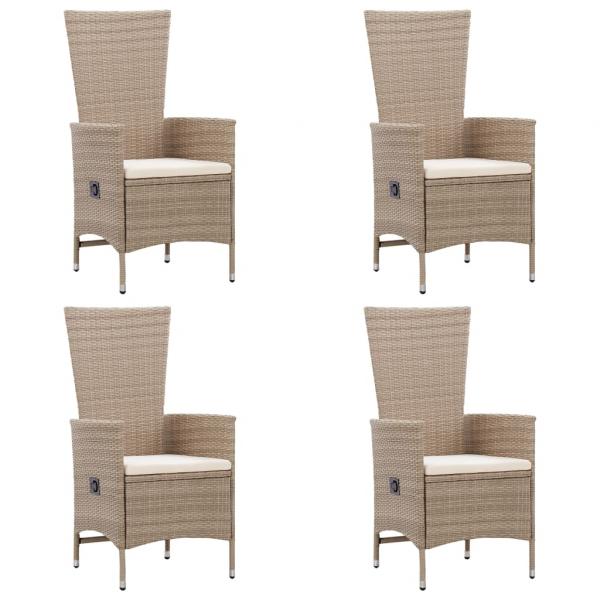 7-tlg. Garten-Essgruppe Poly Rattan Beige