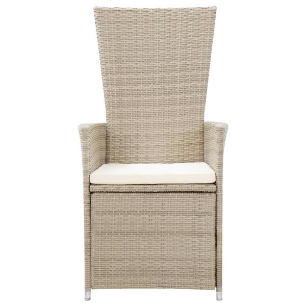7-tlg. Garten-Essgruppe Poly Rattan Beige