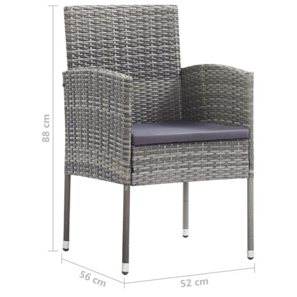 7-tlg. Garten-Essgruppe Poly Rattan Anthrazit