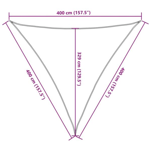 Sonnensegel 160 g/m² Anthrazit 4x4x4 m HDPE