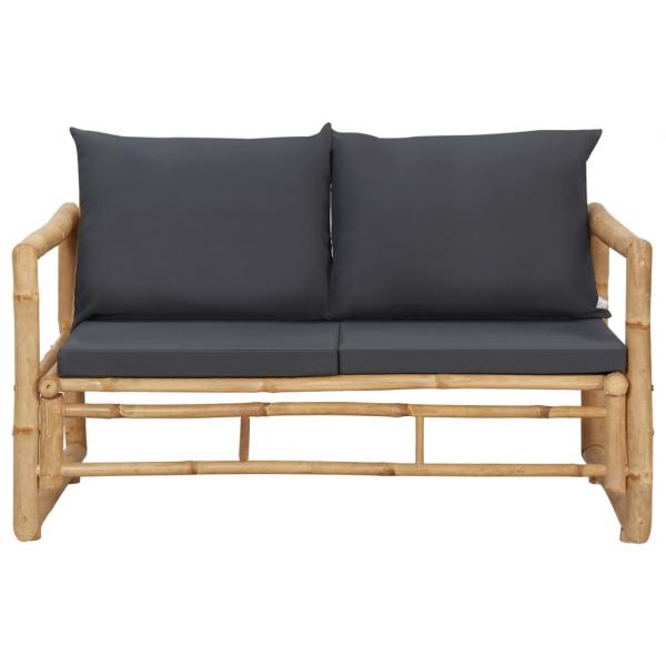 Gartenbank mit Kissen 115 cm Bambus