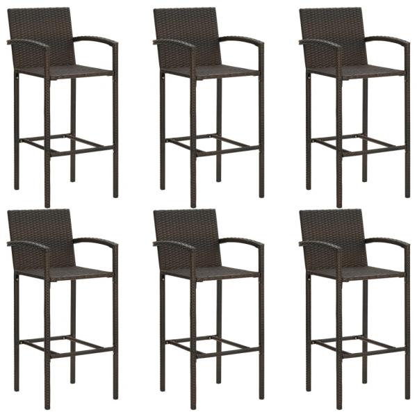 7-tlg. Gartenbar-Set Poly Rattan Braun