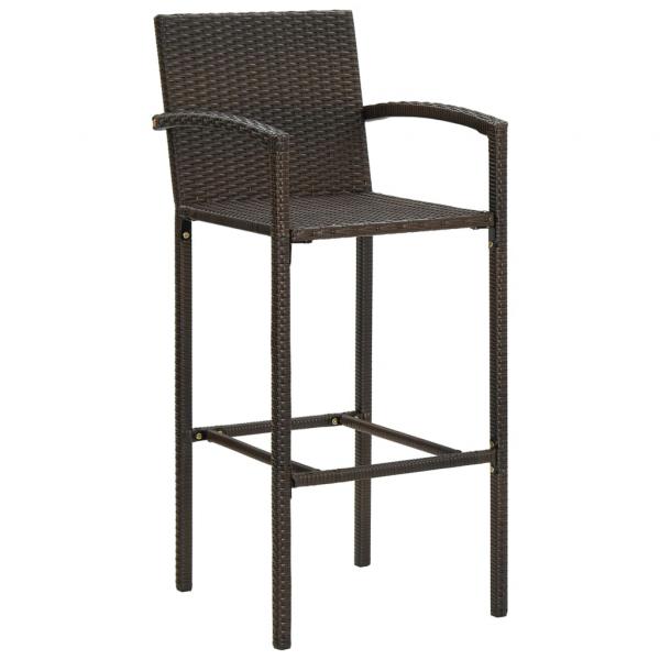 7-tlg. Gartenbar-Set Poly Rattan Braun