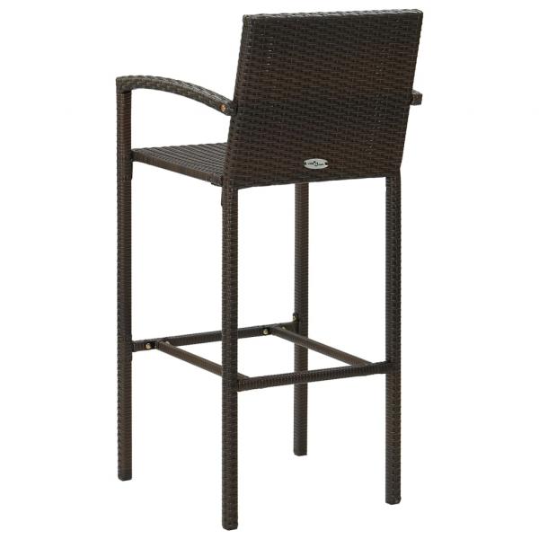 7-tlg. Gartenbar-Set Poly Rattan Braun