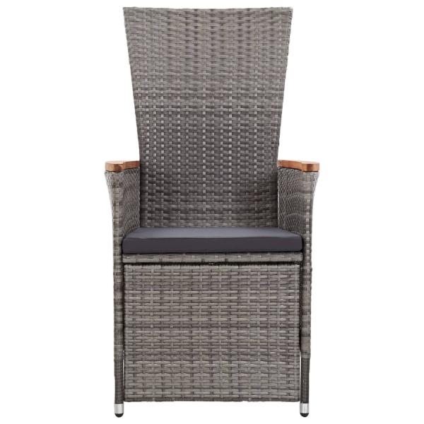 7-tlg. Garten-Essgruppe Poly Rattan Grau