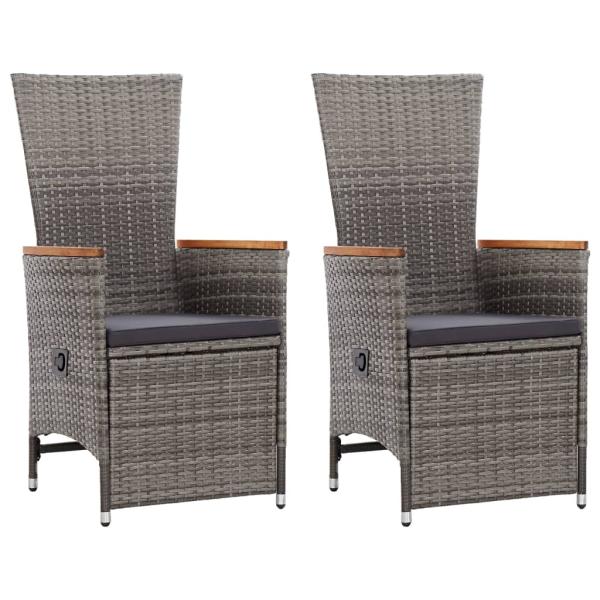 7-tlg. Garten-Essgruppe Poly Rattan Grau