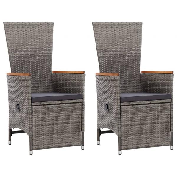 7-tlg. Garten-Essgruppe Poly Rattan Grau