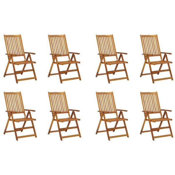 Klappbare Gartenstühle mit Kissen 8 Stk. Massivholz Akazie