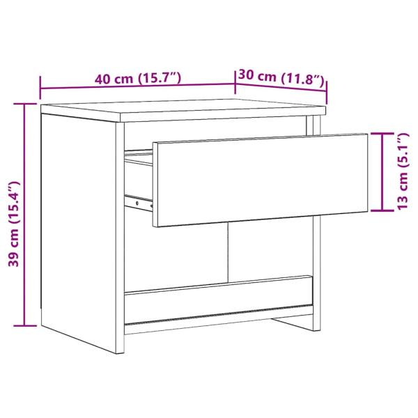 Nachttische 2 Stk. Sonoma-Eiche 40x30x39 cm Holzwerkstoff