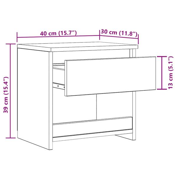 Nachttisch Betongrau 40x30x39 cm Holzwerkstoff