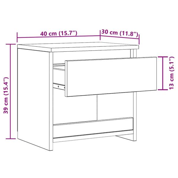 Nachttische 2 Stk. Betongrau 40x30x39 cm Holzwerkstoff