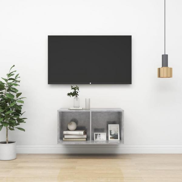 ARDEBO.de - TV-Wandschrank Betongrau 37x37x72 cm Holzwerkstoff