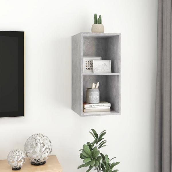 TV-Wandschrank Betongrau 37x37x72 cm Holzwerkstoff