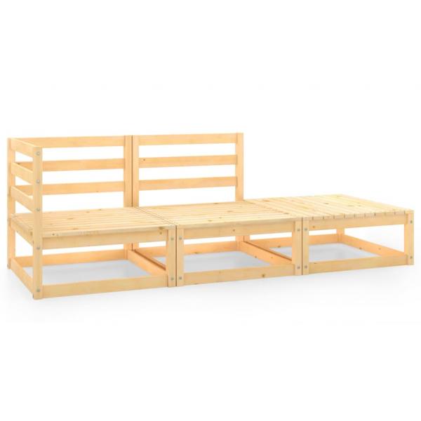 ARDEBO.de - 3-tlg. Garten-Lounge-Set Massivholz Kiefer