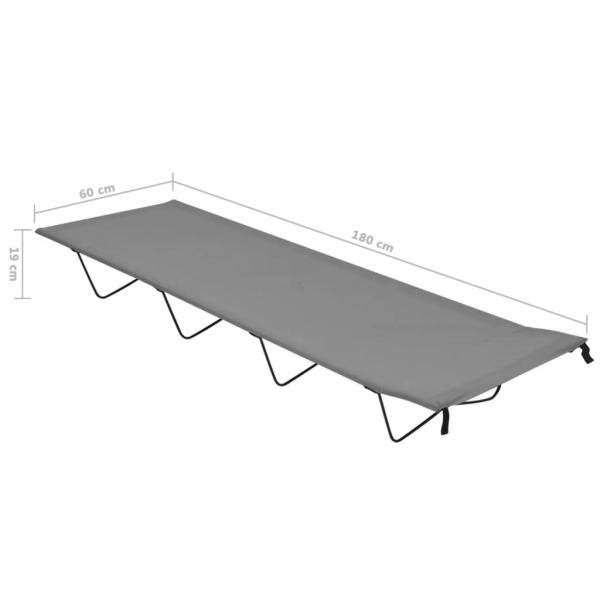 Campingbett 180x60x19 cm Oxford-Gewebe und Stahl Grau