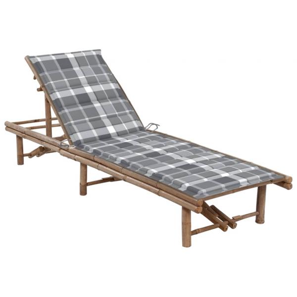 ARDEBO.de - Garten-Sonnenliege mit Auflage Bambus