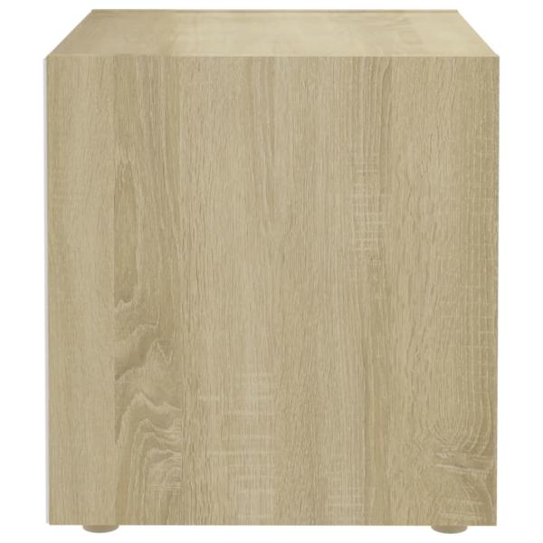 TV-Schrank Weiß und Sonoma-Eiche 37x35x37 cm Holzwerkstoff