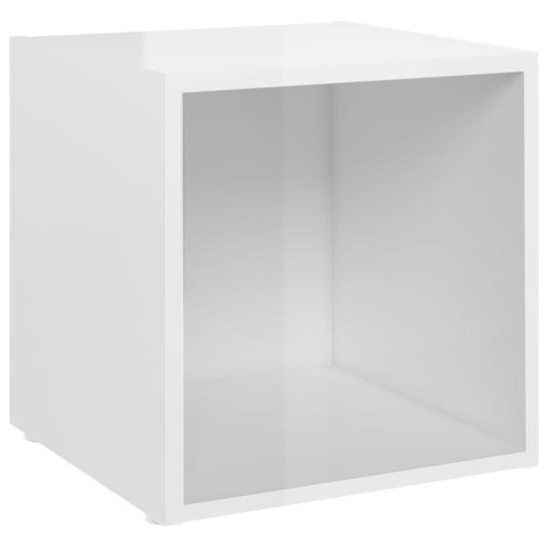 ARDEBO.de - TV-Schränke 2 Stk. Hochglanz-Weiß 37x35x37 cm Holzwerkstoff