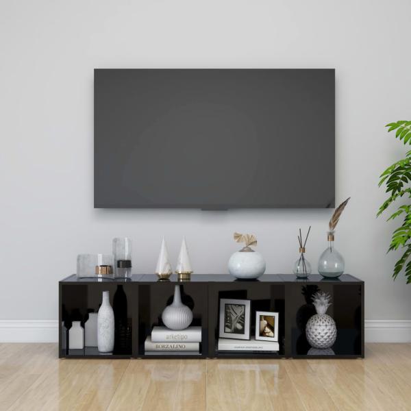 TV-Schrank Hochglanz-Schwarz 37x35x37 cm Holzwerkstoff