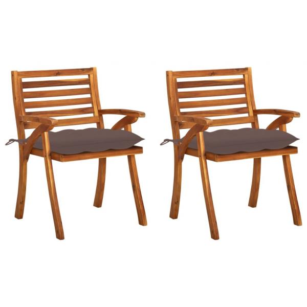 ARDEBO.de - Garten-Essstühle mit Kissen 2 Stk. Massivholz Akazie 
