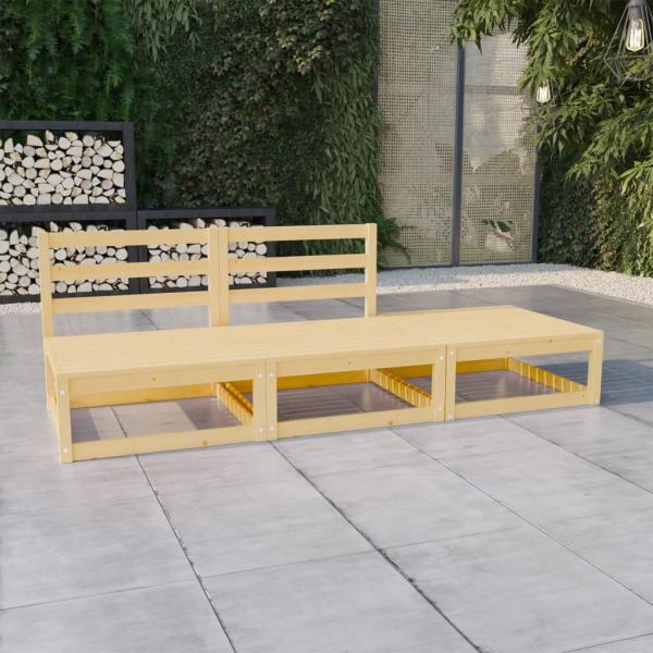 ARDEBO.de - 3-tlg. Garten-Lounge-Set Massivholz Kiefer