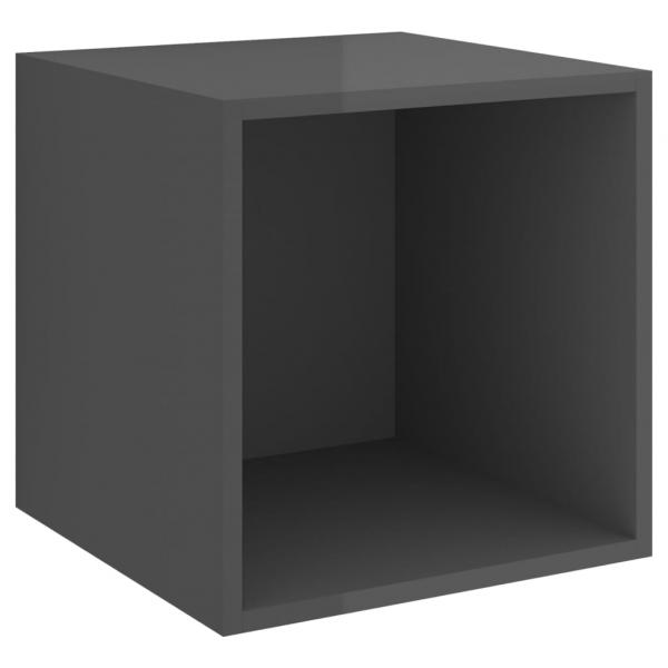 Wandschrank Hochglanz-Grau 37x37x37 cm Holzwerkstoff