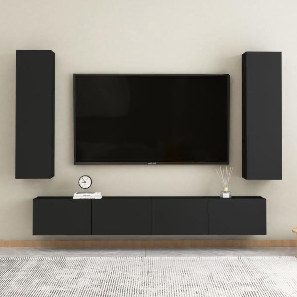 TV-Schrank Schwarz 30,5x30x110 cm Holzwerkstoff