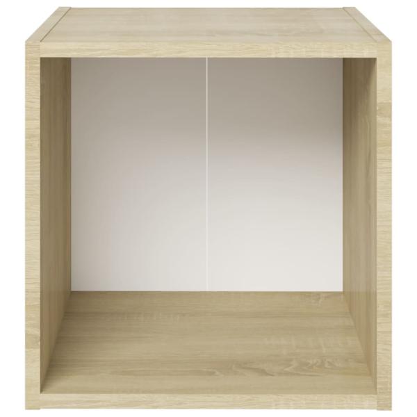 TV-Schränke 2 Stk. Weiß Sonoma-Eiche 37x35x37 cm Holzwerkstoff