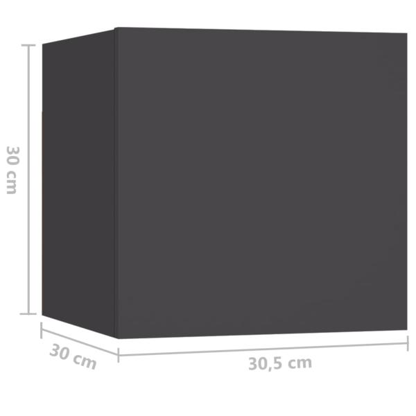Nachttische 2 Stk. Grau 30,5x30x30 cm Holzwerkstoff