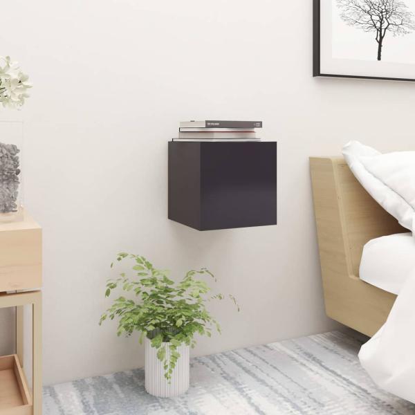 Nachttische 2 Stk. Grau 30,5x30x30 cm Holzwerkstoff
