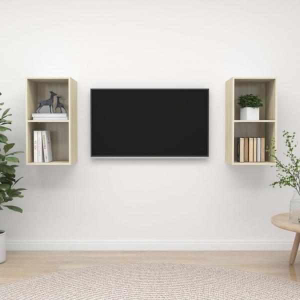 ARDEBO.de - TV-Wandschränke 2 Stk. Sonoma-Eiche Holzwerkstoff