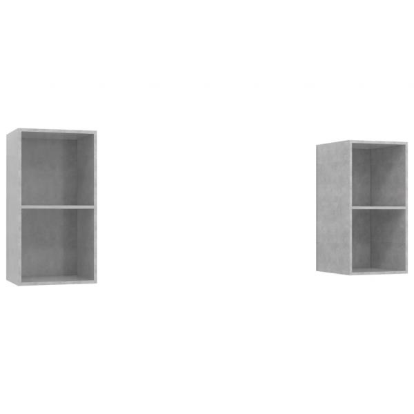 TV-Wandschränke 2 Stk. Betongrau Holzwerkstoff