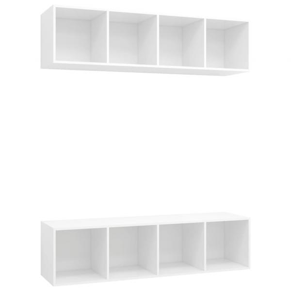 TV-Wandschränke 2 Stk. Weiß Holzwerkstoff