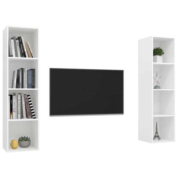 TV-Wandschränke 2 Stk. Weiß Holzwerkstoff