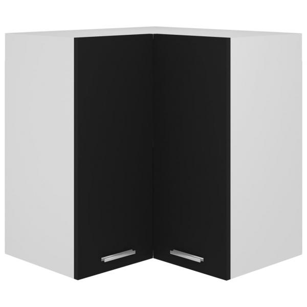 ARDEBO.de - Eckhängeschrank Schwarz 57x57x60 cm Holzwerkstoff
