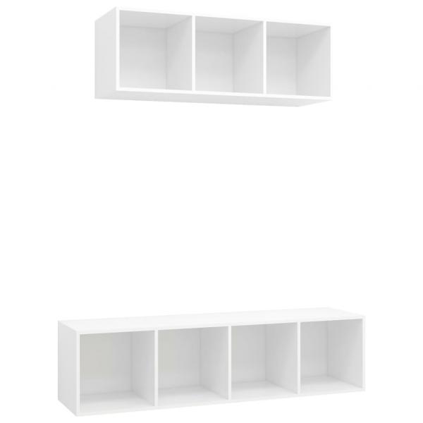 2-tlg. TV-Schrank-Set Weiß Holzwerkstoff