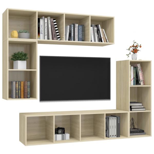 4-tlg. TV-Schrank-Set Sonoma-Eiche Holzwerkstoff