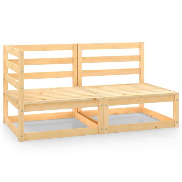 2-tlg. Garten-Lounge-Set Massivholz Kiefer