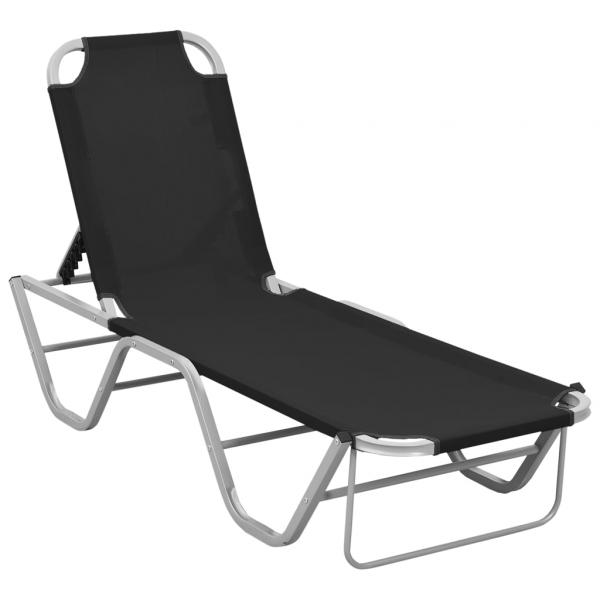 ARDEBO.de - Sonnenliege Aluminium und Textilene Schwarz