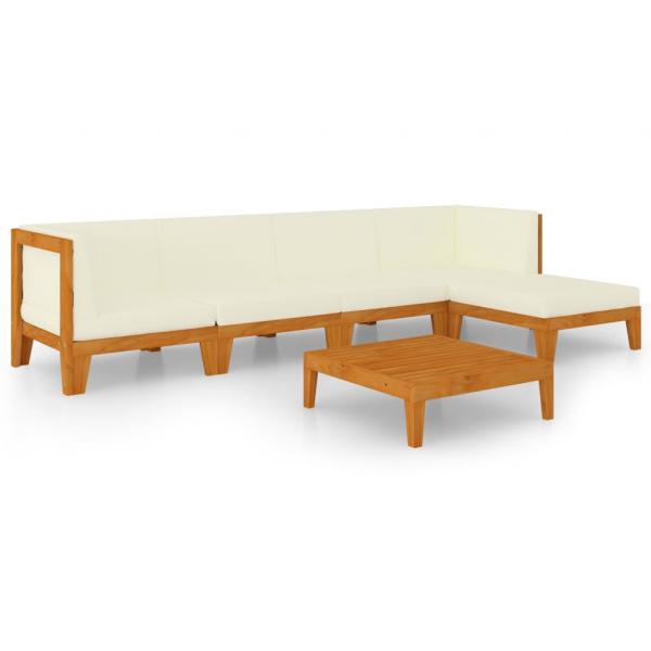 6-tlg. Garten-Lounge-Set mit Kissen Massivholz Akazie