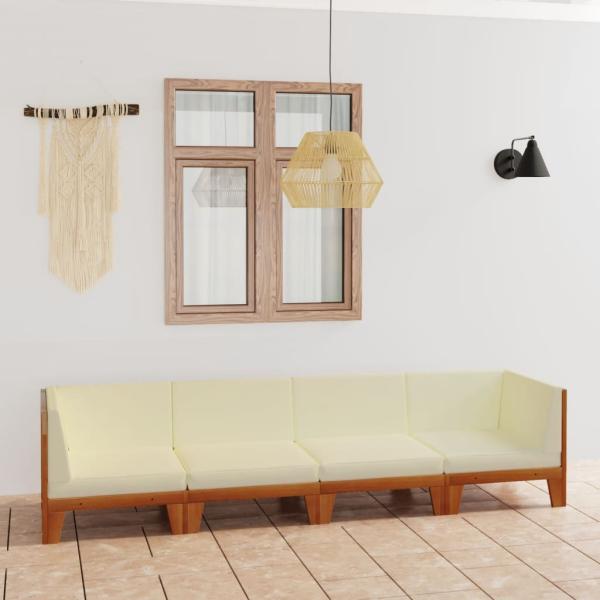 ARDEBO.de - 4-tlg. Garten-Lounge-Set mit Kissen Akazie Massivholz