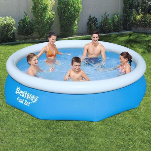 ARDEBO.de - Bestway Fast Set Aufblasbarer Swimmingpool Rund 305x76 cm 57266