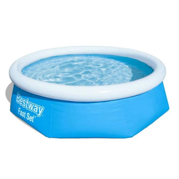 ARDEBO.de - Bestway Fast Set Aufblasbarer Swimmingpool Rund 244x66 cm 57265 